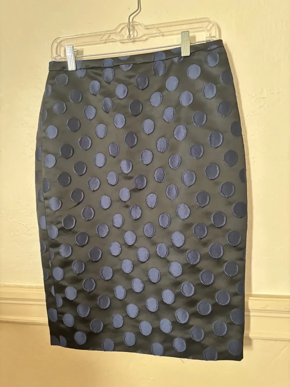 J.Crew Polka Dot Pencil Skirt Women’s Size 4 Navy Blue New With Tags